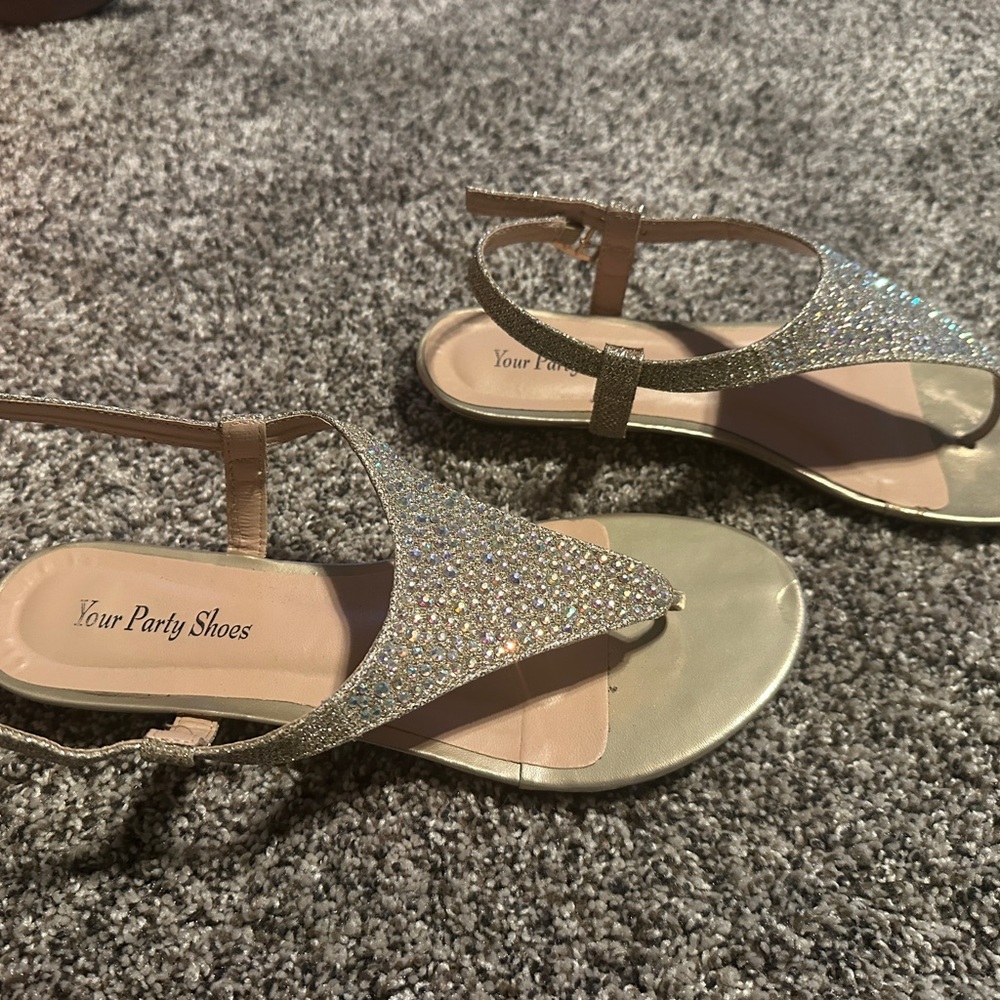 Gold Glitter Sandals